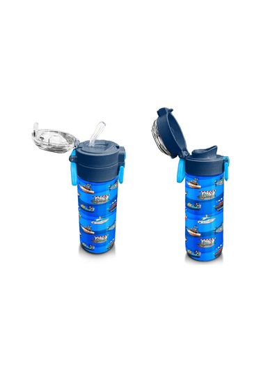 Coral High Çelik Matara Termos/suluk 31973 - 500ml, Lacivert Mavi Gemi Desenli - Erkek Çocuk Çok Renkli