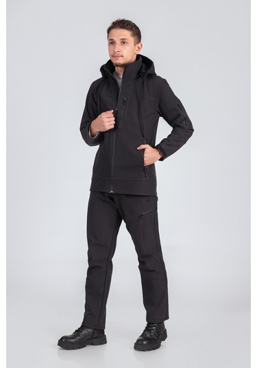 Erkek Suya Ve Rüzgara Dayanıklı Softshell Outdoor Pantolon Füme