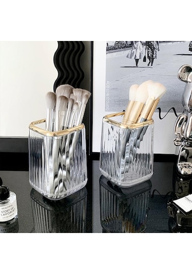 Lüks Makyaj Organizatörler Masaüstü Kozmetik Fırça Saklama Kutusu Ofis Kalem Kutusu Makyaj Fırçaları Organizatör Ruj Çeşitli Eşyalar Tutucu Yeşil