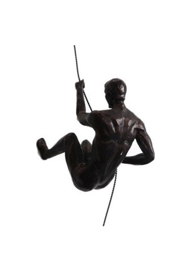 Siyah Sanatsal Gerçekçi Görünüm Heykeli Retro Narin Zanaat Kaya Tırmanıcısı Amerikan Tırmanıcı Reçine Kolye A