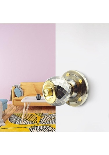 Pazly Yeşil Kapı Tokmağı Alüminyum Alaşımlı Ağır Hizmet Bilyalı Kilit Ayna Kaplaması, Yatak Odası Banyosu İçin 3 Anahtarlı