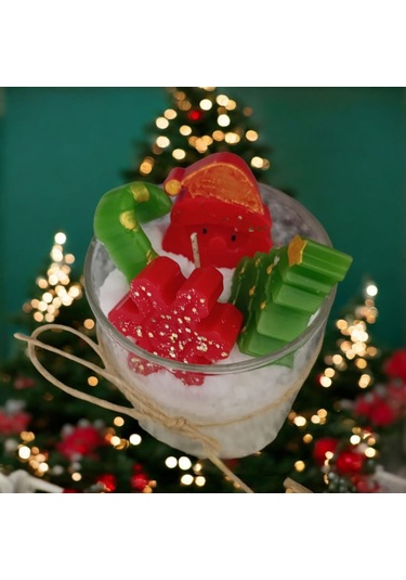 Yılbaşı Konseptli Bardak Mum Eskitme