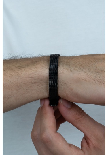 Kordon Kemer Örgü Hasır Erkek Çelik Bileklik Scb03