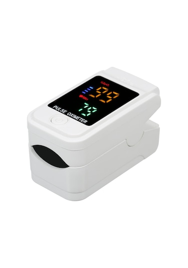 Vkemall Pulse Oksimetre Parmak Ucu Klipsli Nabız Oksimetresi L-ed Renkli Ekran Mini Spo2 Monitörü Oksije Beyaz