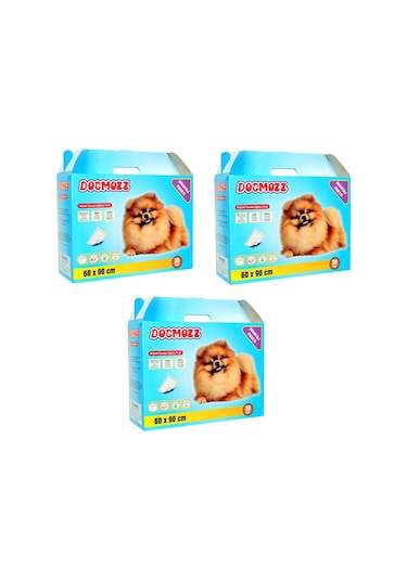 Dogmozz Premium Yapışkan Bantlı Köpek Tuvalet Çiş Eğitim Pedi 3 x 30'lu 60 x 90 CM
