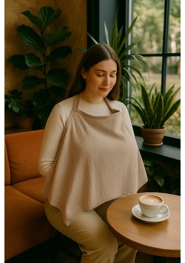 2katlı Balenli Müslin Emzirme Önlüğü - Emönkahve