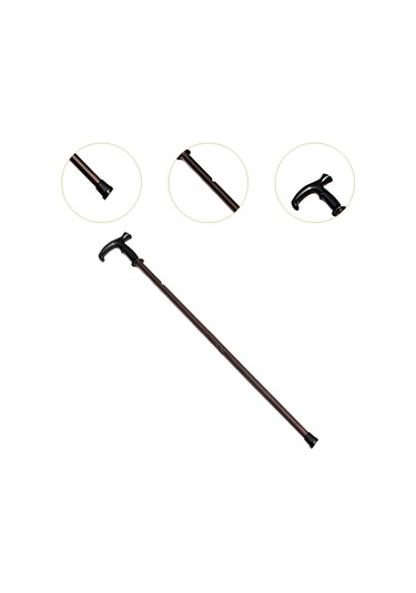 Dolıty Yaşlılar İçin Yürüyüş Bastonu Ergonomik Saplı Kahverengi Ve Siyah Çok Renkli