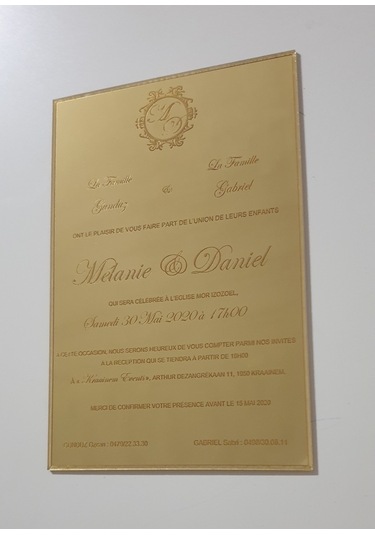 Hdrlazerdizayn Ayna Pleksi Veya Şeffaf Pleksi Dikdörtgen Şeklinde Davetiye