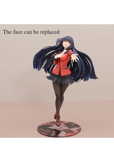 Maxaccess Anime Figürü Pvc Masaüstü Heykeli Değiştirilebilir Yüzler Kırmızı Siyah