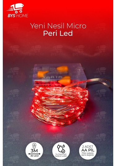 Dekoratif Yeşil Yapraklı 230 Cm Yapay Sarmaşık Ve 300 Cm Peri Led Pembe Renk - Kırmızı Kırmızı