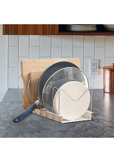 Suntek Pot Tava Kapağı Tutucu Raf Daireler Ev Kiler Için Kesme