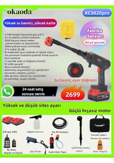 Sprey Yüksek Basınç Şarj Araba Bakımı Araç Yıkama