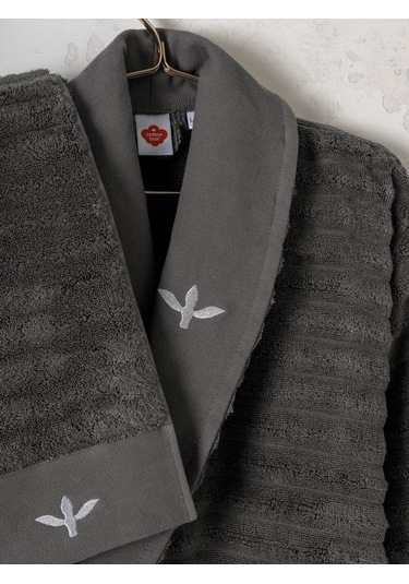 Cotton Box Seta Aile Bornoz Seti Genny Beyaz-antrasit Diğer