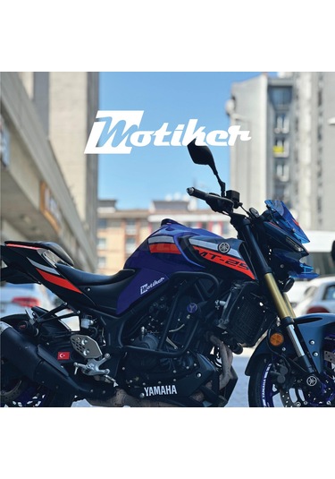 Yamaha Mt-25 Neon Turuncu Ve Beyaz Sticker Modeli
