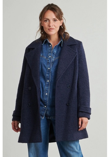 Guess Leona Kadın Mavi Yün Karışımlı Kaban W5bl22w5442-g77g Mavi