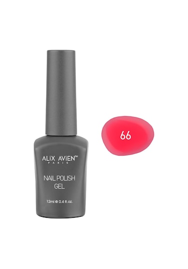 Alix Avien Neon Pembe Kalıcı Oje 66-yoğun Renk Veren Jel Oje 12 Ml-nail Uv Gel Polish 66
