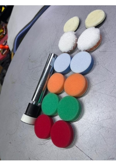 14 Parça Shinemate 30 Mm Keçe Sünger Seti+10cm Uzatma Demiri