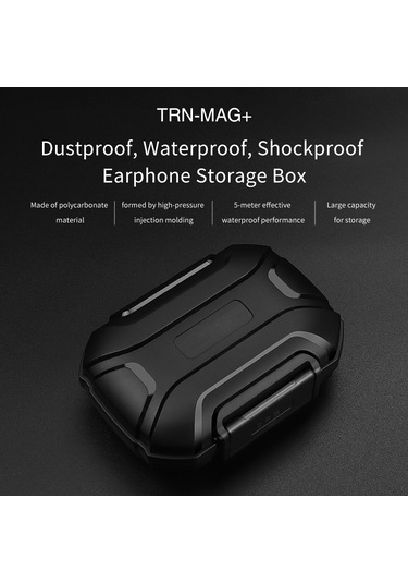 Trn Mag+ Kulaklık Saklama Kutusu Düşme Önleyici Kulaklık Aksesuarları Mühürlü Su Geçirmez Saklama Kutusu - Şeffaf Beyaz