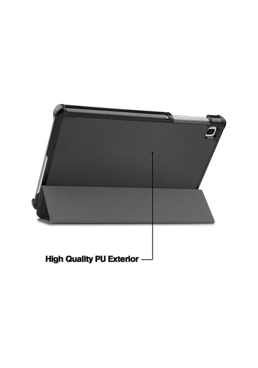 Sandwich Samsung Galaxy Uyumlu Tab A7 Lite İçin Siyah Üçlü Katlı Stand Korumalı Kılıf, Pc+pu Malzeme, Darbe Ve Çizikten Koruma Kapakl Kapaklı Kılıf
