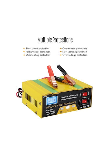 Symbee "12v/24v Akıllı Şarj Cihazı - Otomatik Tamir Modlu Dijital Gösterge İle Araç Ve Motosiklet Aküsü İçin"