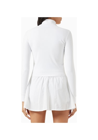 Vuori Studio Half-zip Crop Top, Stretch Knit Spor Ve Şık Üst Beyaz