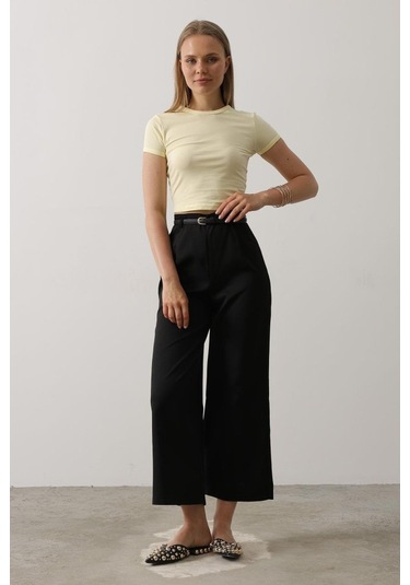 Ge Ticaret Kemer Pens Detaylı Pantolon - Siyah Siyah