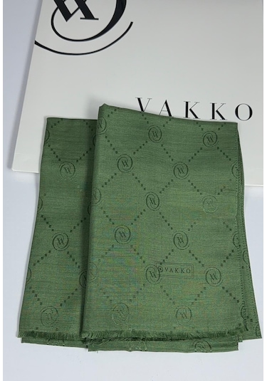 Pamuk İpek Şal - 68 X 200 - 6356 Haki Yeşil