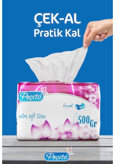 Peçito Elite Çift Katlı Çek Al Mendil 10 x 400'lü