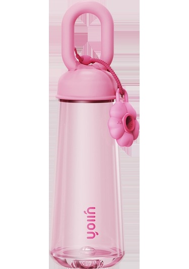 Jian Fan Petal Açık Plastik Su Bardağı Büyük Kapasiteli Taşınabiler Bardak - Pembe Pembe