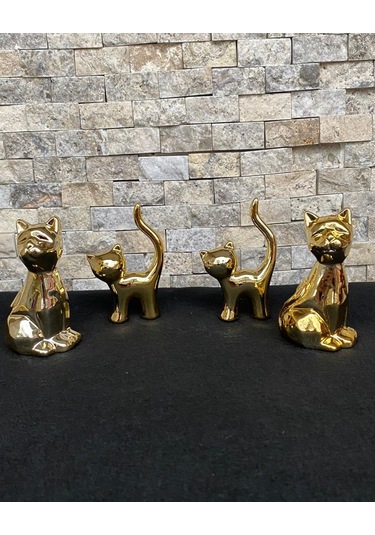4'lü Kedi Köpek Hediyelik Dekoratif Obje