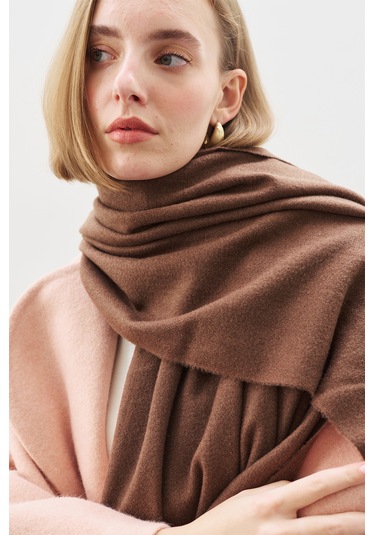 Kaşmir Dokulu Şal Kahverengi Kahverengi