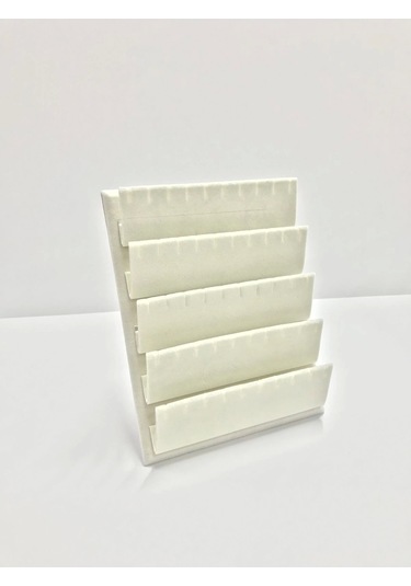 Yerli Üretim Süet Kumaş 20/16 Cm Krem Renk Ayaklı Küpe Standı Çok Renkli