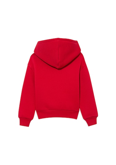 Mavi - Mavi Logo Baskılı Kırmızı Kapüşonlu Sweatshirt 6610110-704 Kırmızı