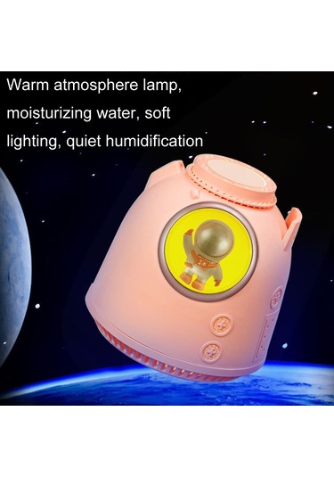 Enjoyplus Sx-e338 Usb Mini Dönüş Kabin Nemlendirici Masaüstü Hava Nemlendirici Gece Lambası Pembe