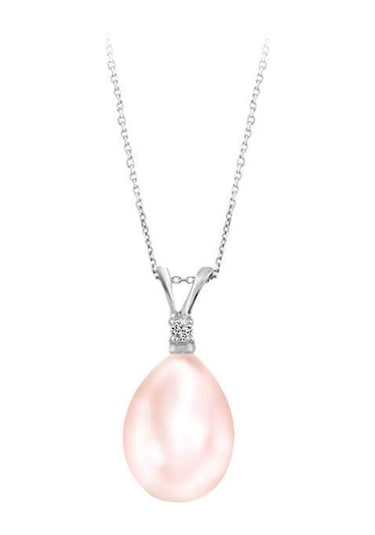 Sirius Pırlanta Taşlı Drop Pembe Inci Kolye 0802P0001