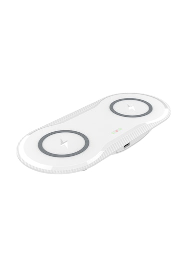 Konesam X263 10w Çift Telefon Kablosuz Şarj Cihazı - Ev Ve Ofis İçin Taşınabilir Akıllı Hızlı Şarj Beyaz