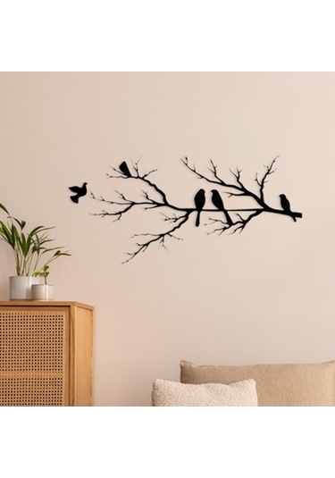 Lijinxu Metal Kuşlar Duvar Sanatı Daldaki Dekoru Yatak Odası 40cmx19.85cm