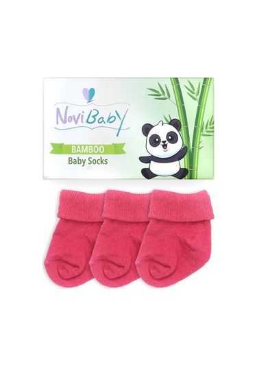 Novibaby 3'lü Bambu Yenidoğan Bebek Çorabı I Candy I 0-6 ay "Karışık Renkli"