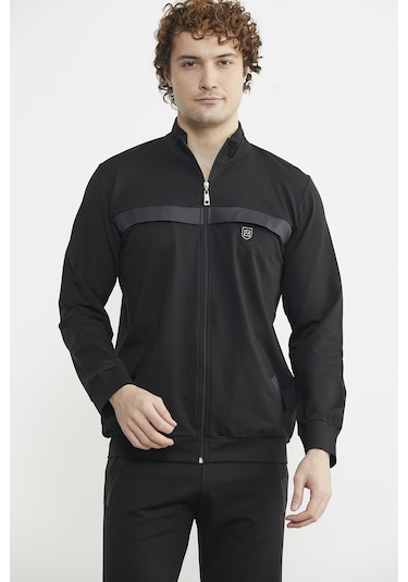 Sementa Dik Yaka Fermuarlı Eşofman Takım - Siyah Çok Renkli