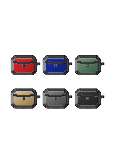 Airpods Uyumlu Pro İçin Kancalı Mecha Donanım Tpu Kulaklık Koruyucu Kılıf Altın