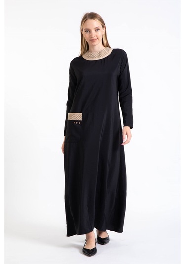 Paraşüt Kumaş Elbise Siyah-siyah