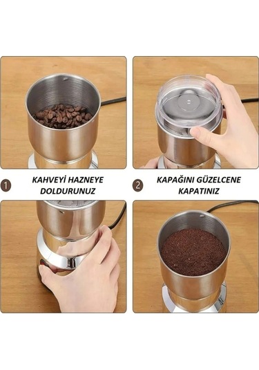 Elektrikli Kahve Keten Tohumu Baharat Öğütücü 2 Bıçak 150w Çok Renkli