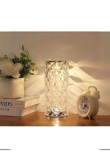 Kristal Elmas Led Dokunmatik Sensör Usb Şarjlı Masa Lambası R...
