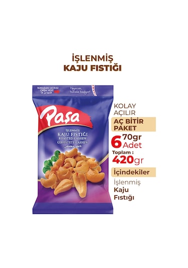 Paşa Kaju Fıstığı 6 x 70 G