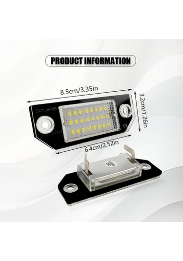 Xuweiwei Ford Focus Mk2 C-max İçin 2 Adet Led Plaka Işığı İki Set Hata Yok 6500k