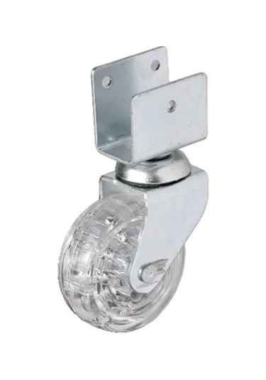 328 - 50x20 Mm Şeffaf Makaralı Kısa U Tablalı Teker 4 Adet Çok Renkli