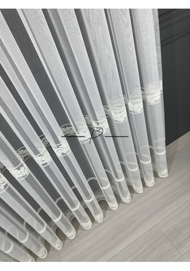 Tül Perde Etek 3 Hiza Hürrem Desen Etek İşleme Ekru