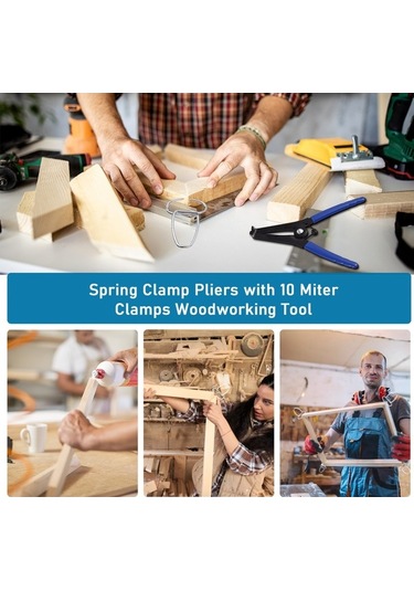 Dancemonkey Ahşap İşleri İçin 10 Adet Yaylı Mengeneli Metal Pense - Mavi, Çerçeve Ve Kalıplama İçin Mavi