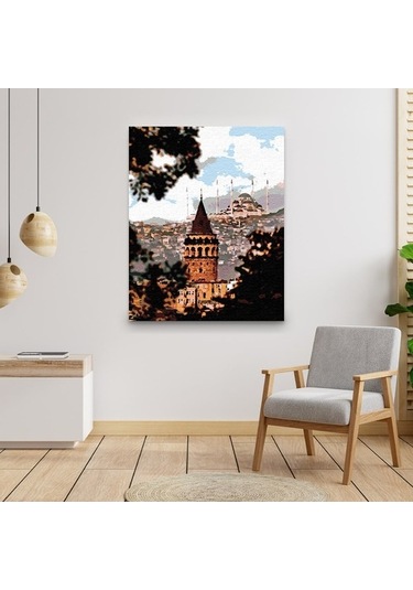 Sayılarla Boyama Seti 40 X 50 Cm Tuval Şasesine Gerili Istanbul