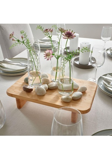 Nishev Ayaklı Kesme Tahtası Sunum Tahtası Bambu 35x22 Cm